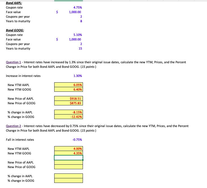 Solved PLEASE ANSWER QUESTION IN EXCEL WITH FORMULAS SHOWN | Chegg.com