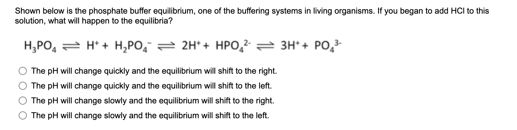 Solved Shown below is the phosphate buffer equilibrium, one | Chegg.com