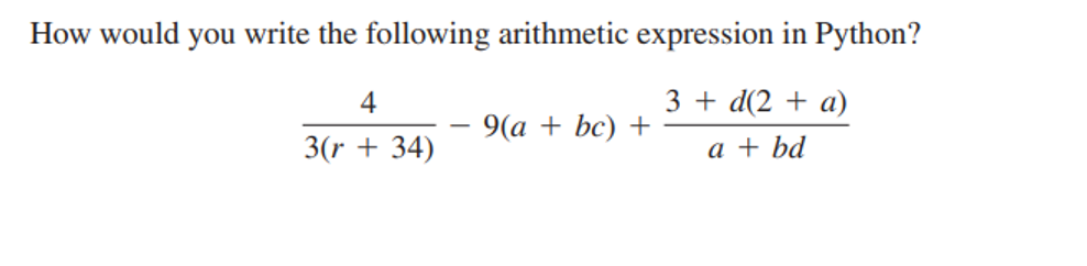 Solved How would you write the following arithmetic | Chegg.com