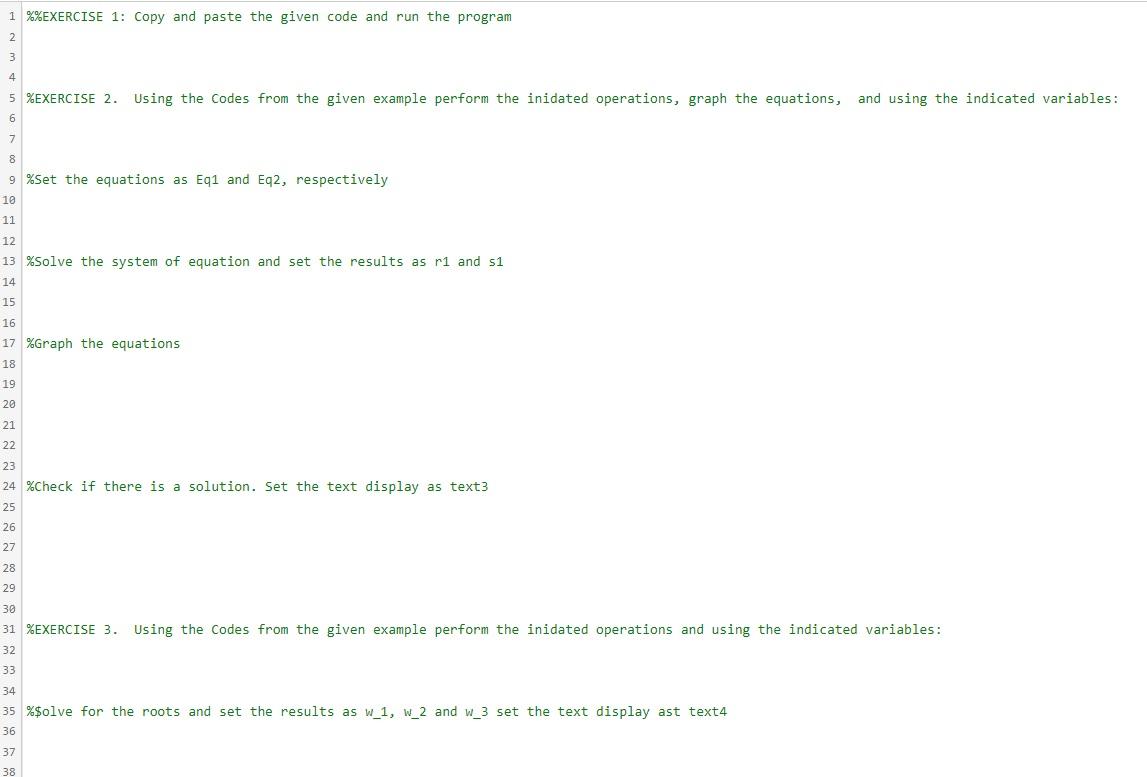 Solved 1. Copy and Run the code. 2. Solve the system of | Chegg.com