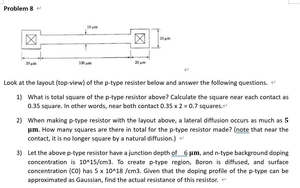 Solved Problem 8 10 uur 20 um 20 um 100 um 20 m Look at the | Chegg.com