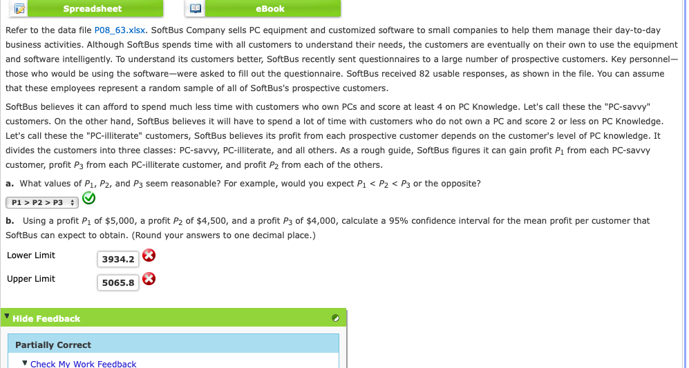 Solved Spreadsheet eBook Refer to the data file P08_63.xlsx.