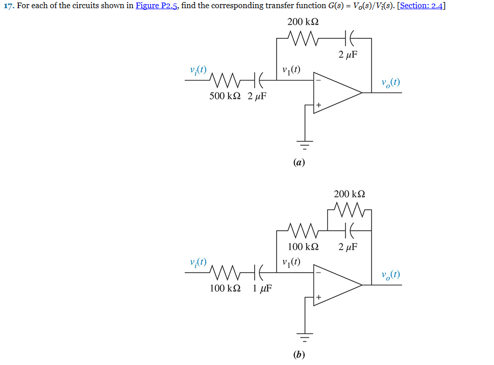 Solved 17. For each of the circuits shown in Figure P2.5, | Chegg.com