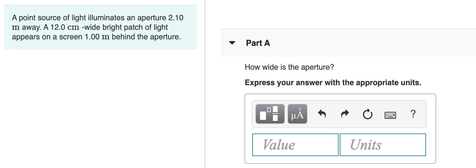 Solved A point source of light illuminates an aperture 2.10 | Chegg.com