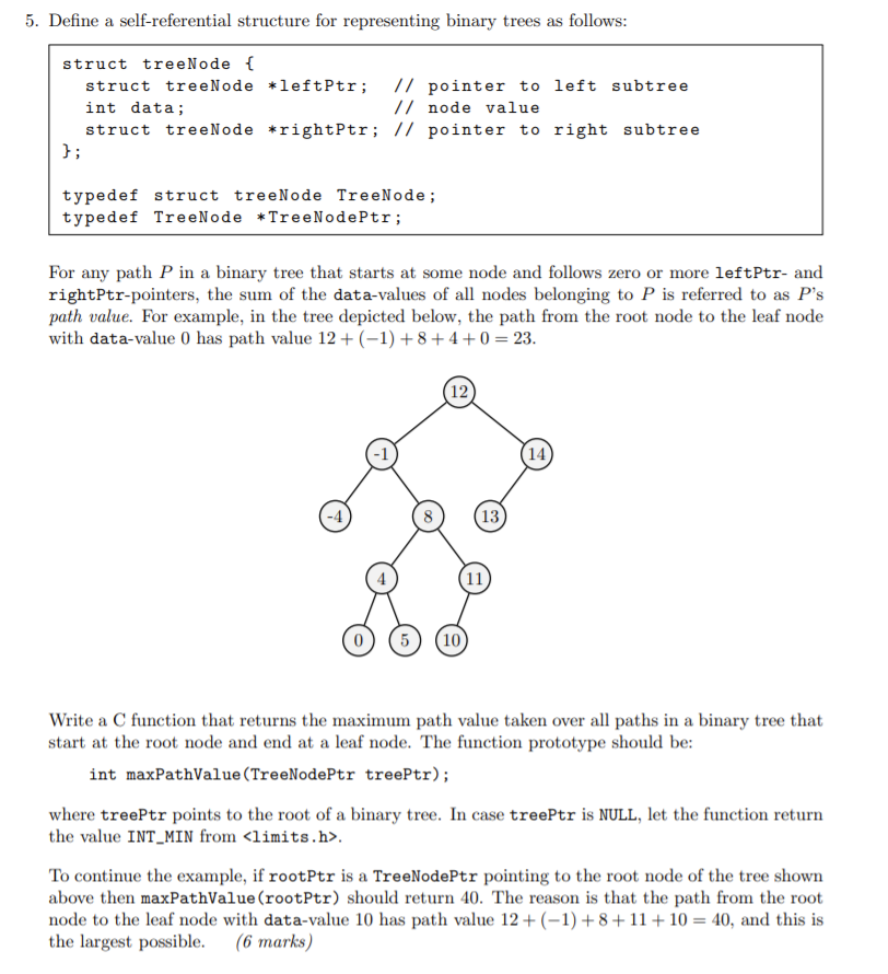 Solved 5. Define a self-referential structure for | Chegg.com