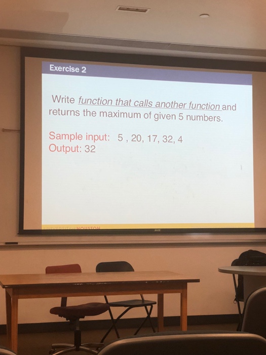 Solved Exercise 2 Write function that calls another function | Chegg.com