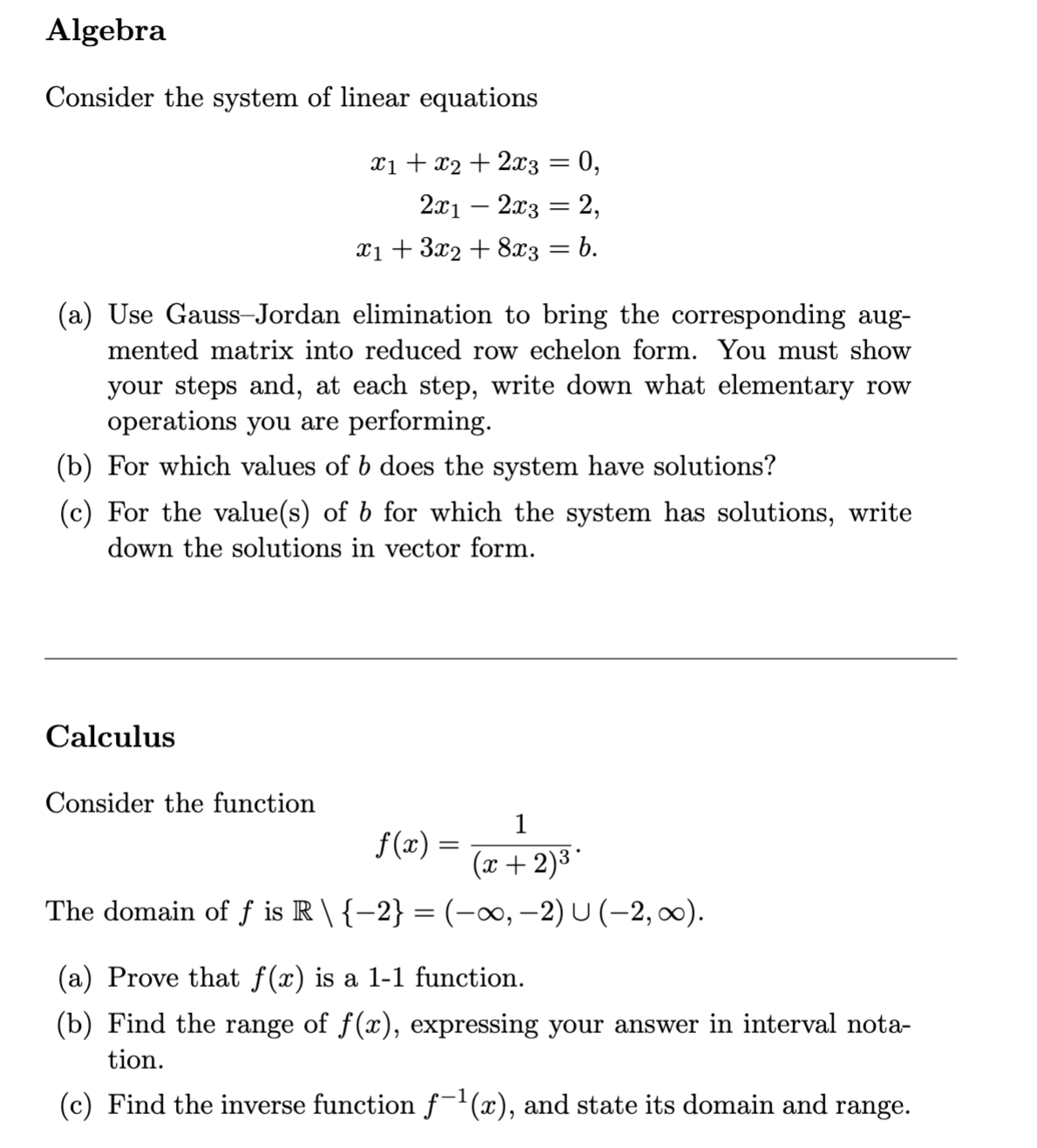 Solved Consider the system of linear equations \\[ | Chegg.com