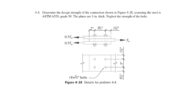 Solved 4-4. Determine the design strength of the connection | Chegg.com