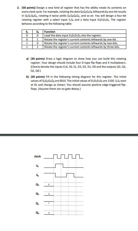 Solved 2. (50 points) Design a new kind of register that has | Chegg.com