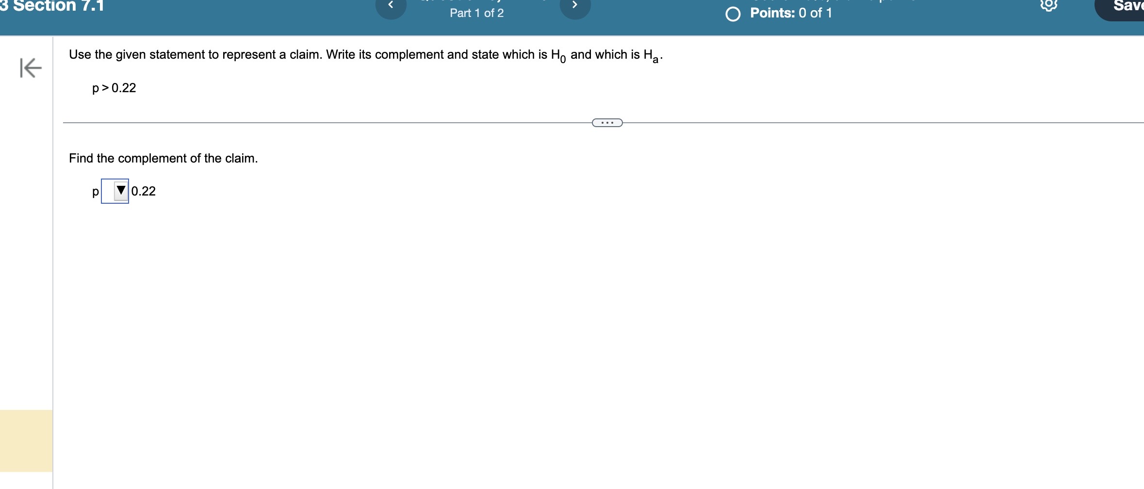 Solved Use the given statement to represent a claim. Write | Chegg.com