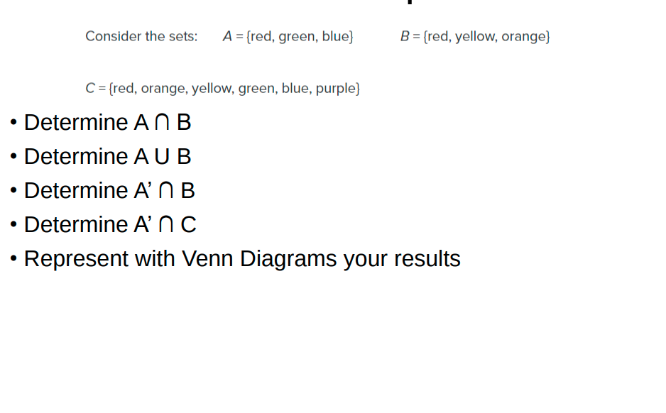 Solved Consider The Sets: A = {red, Green, Blue} B = {red, | Chegg.com