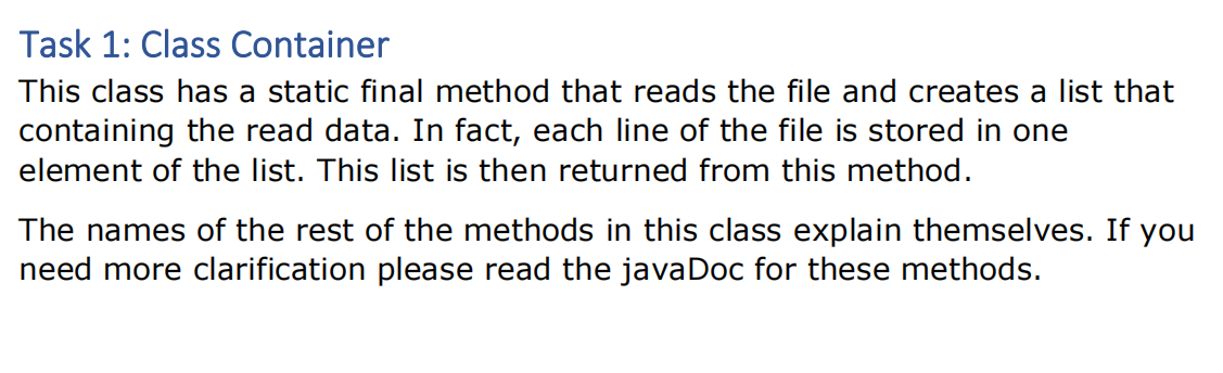 Solved 4. Programming Task A container is a storage that can | Chegg.com