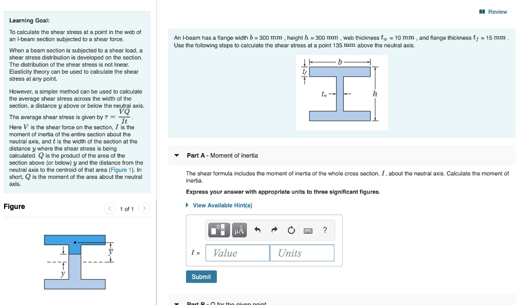 Solved M Review Learning Goal: To calculate the shear stress | Chegg.com