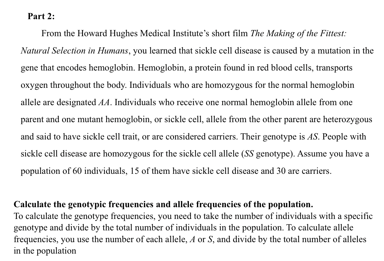 Solved Part 2 From The Howard Hughes Medical Institute S Chegg Com