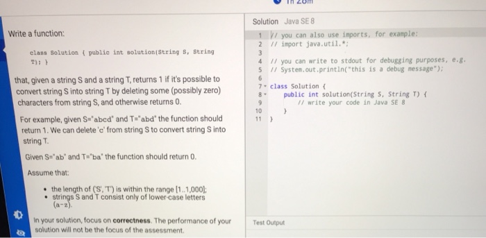 Solved Solution Java SE Write a function: /1 you can also | Chegg.com