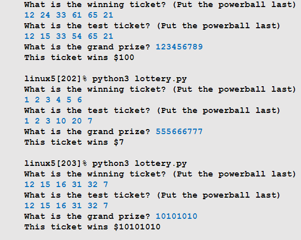 Solved Create a file called lottery.py. Within this file you | Chegg.com