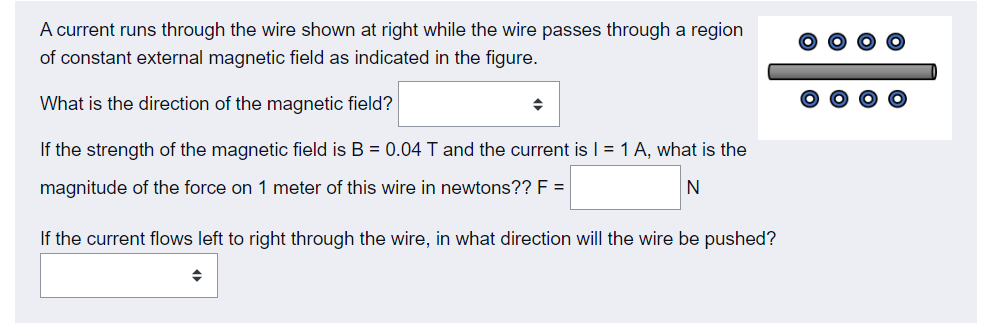 Solved A current runs through the wire shown at right while | Chegg.com