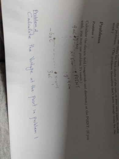Solved work.) Problems Problemi Calculate the electric field | Chegg.com
