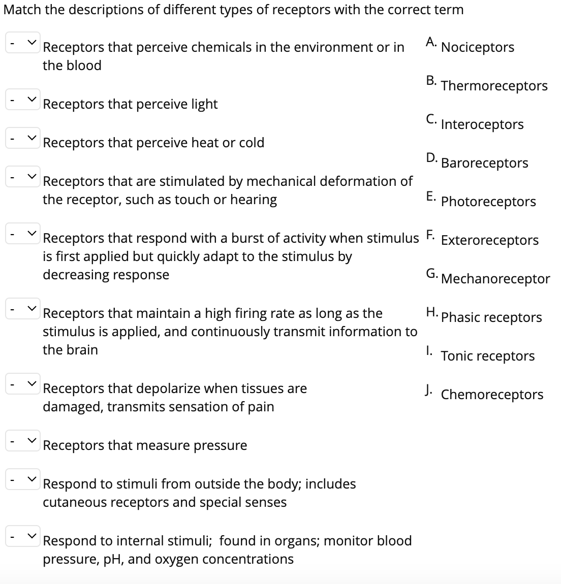 Solved Match the descriptions of different types of | Chegg.com