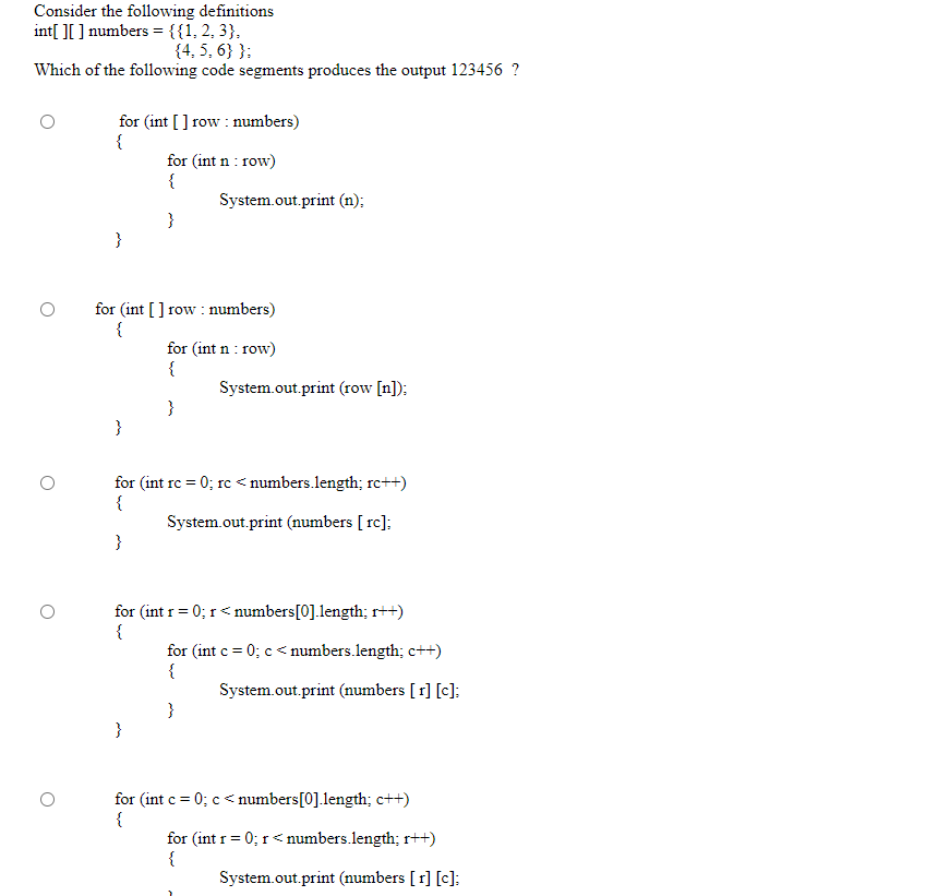 Solved Consider the following definitions int numbers