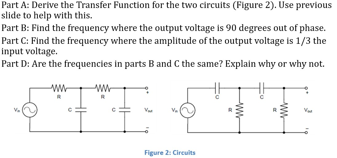 Solved Part A: Derive the Transfer Function for the two | Chegg.com