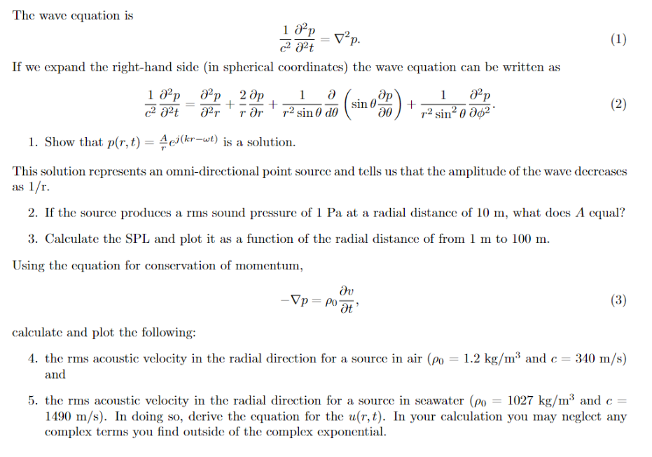 Solved The wave equation is c21∂2t∂2p=∇2p If we expand the | Chegg.com