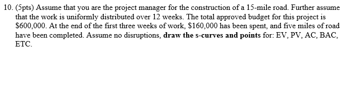 Solved (5pts) ﻿Assume that you are the project manager for | Chegg.com