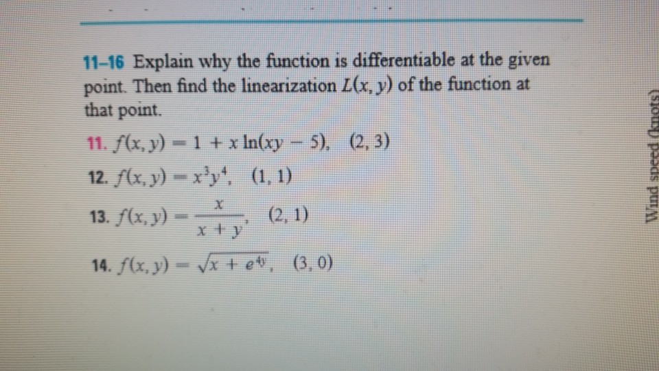 Solved 11-16 Explain why the function is differentiable at | Chegg.com