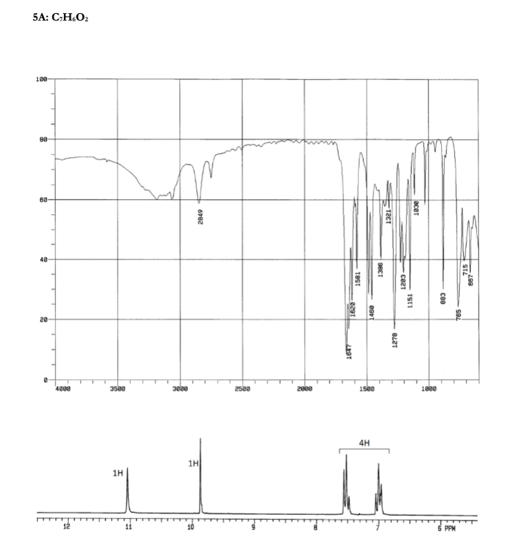 Solved 5A: C7H6O2 | Chegg.com
