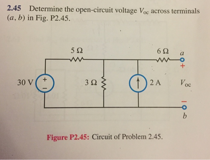 Solved Determine the open-circuit voltage V_oc across | Chegg.com