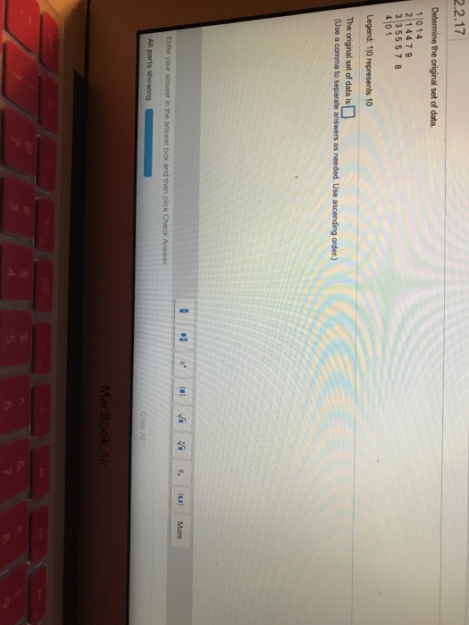 Solved 2.2.17 Determine the original set of data. 11014