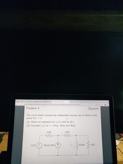 Solved Problem 4 20 points The circuit below contains two | Chegg.com