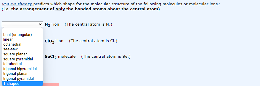 Solved VSEPR theory predicts which shape for the molecular | Chegg.com
