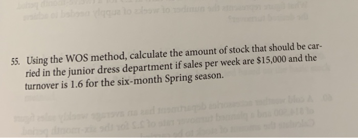 Solved Using the WOS method, calculate the amount of stock | Chegg.com
