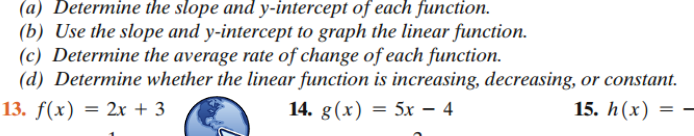 Solved (a) Determine the slope and y-intercept of each | Chegg.com
