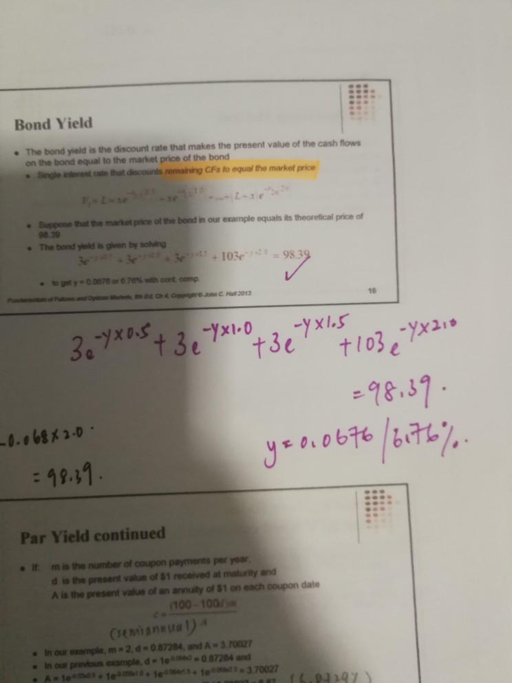 Solved Bond Yield . The bond yield is the discount rate that | Chegg.com