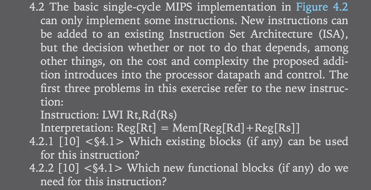 4.2 The basic single-cycle MIPS implementation in | Chegg.com