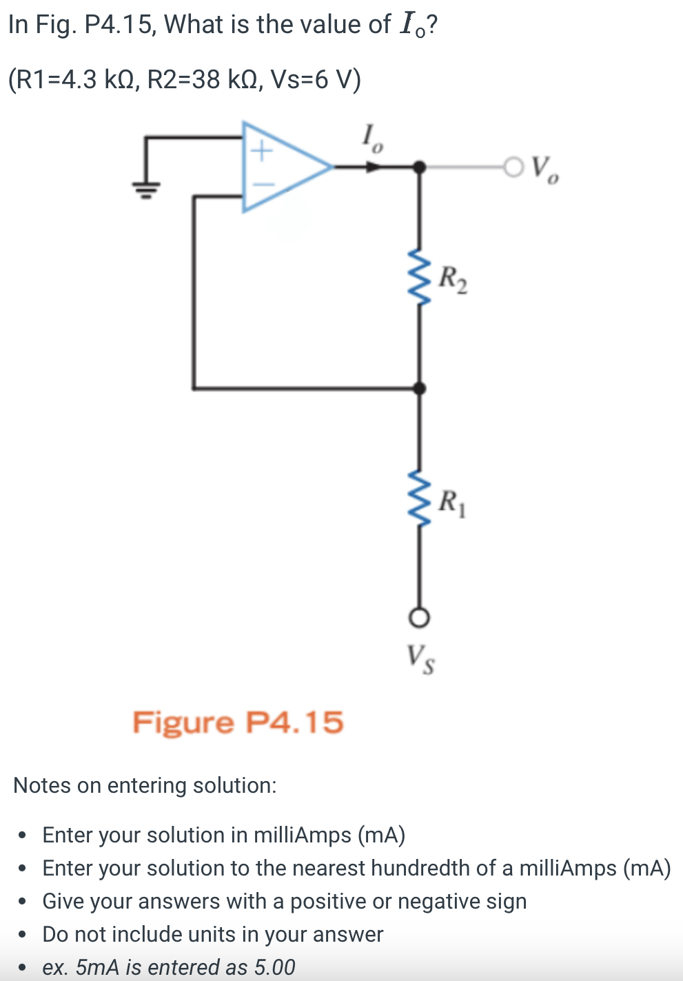 Solved (R1=4.3kΩ,R2=38kΩ,Vs=6 V) Figure P4.15 Notes on | Chegg.com