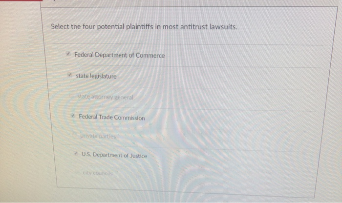 Solved Select The Four Potential Plaintiffs In Most | Chegg.com