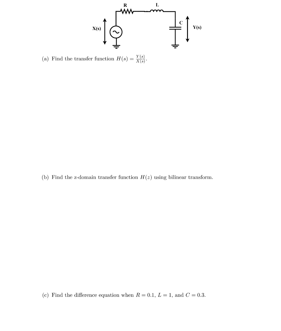 Solved Find The Transfer Function H S Y S X S B Chegg Com