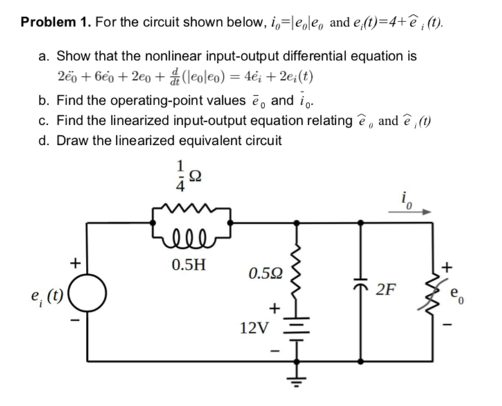 Solved Problem 1 For The Circuit Shown Below Ig Lele A Chegg Com