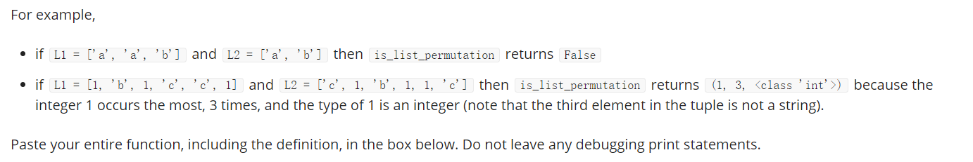 Solved Write a Python function that takes in two lists and | Chegg.com