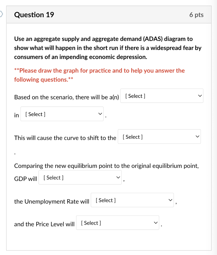 Solved Possible Answers: 1. Increase / Decrease 2. AD / | Chegg.com