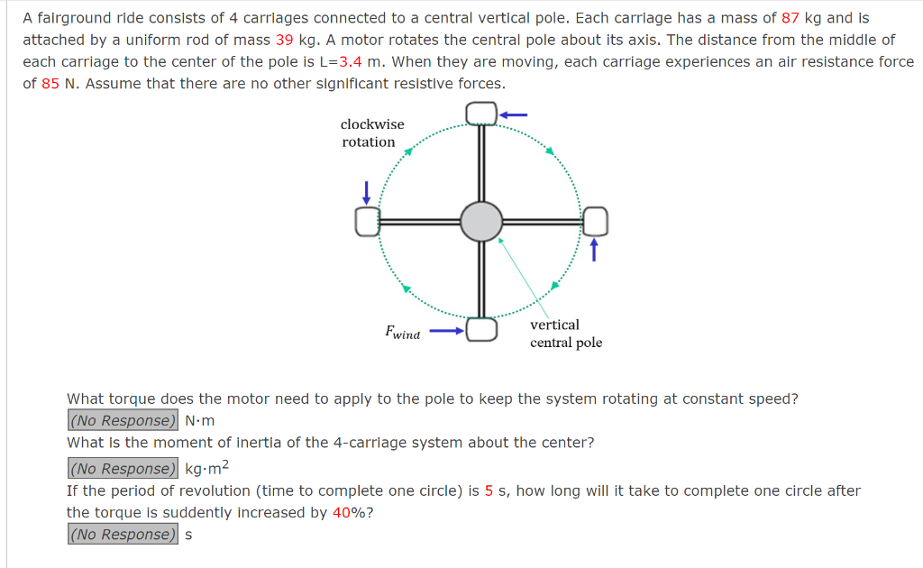 Solved A fairground ride consists of 4 carriages connected | Chegg.com