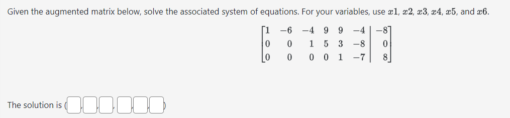 Solved Solve The System Using Any Method | Chegg.com