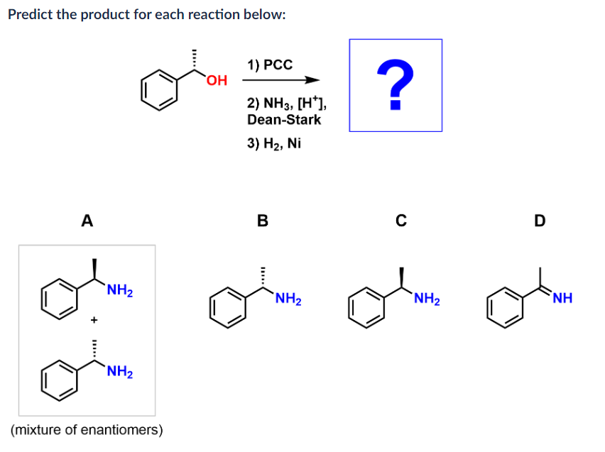 Solved Predict the product for each reaction below: A B | Chegg.com