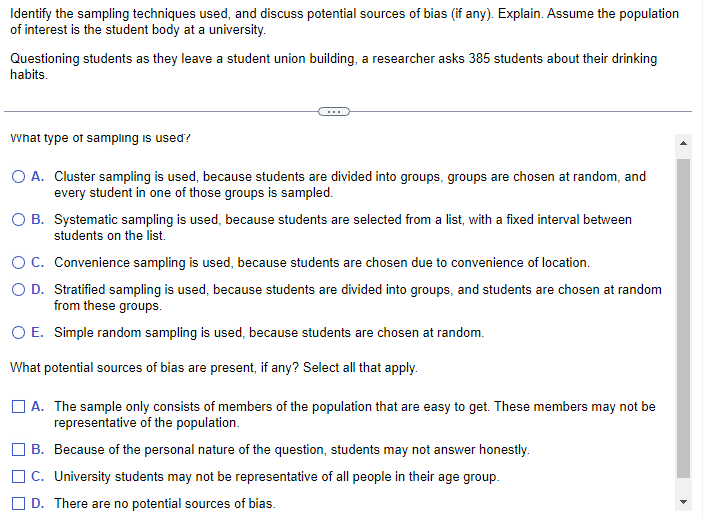 Solved Identify the sampling techniques used, and discuss