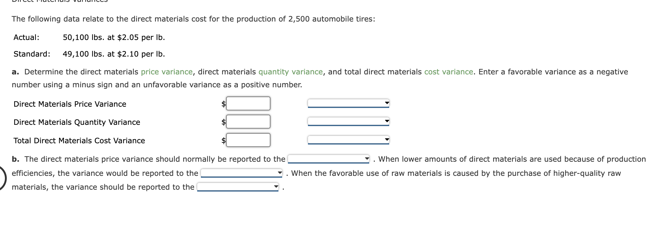 Solved The following data relate to the direct materials | Chegg.com