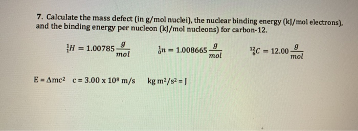 Binding Energy And Mass Defect Problems