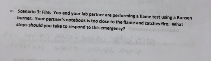 Solved Scenario 3: Fire: You And Your Lab Partner Are | Chegg.com